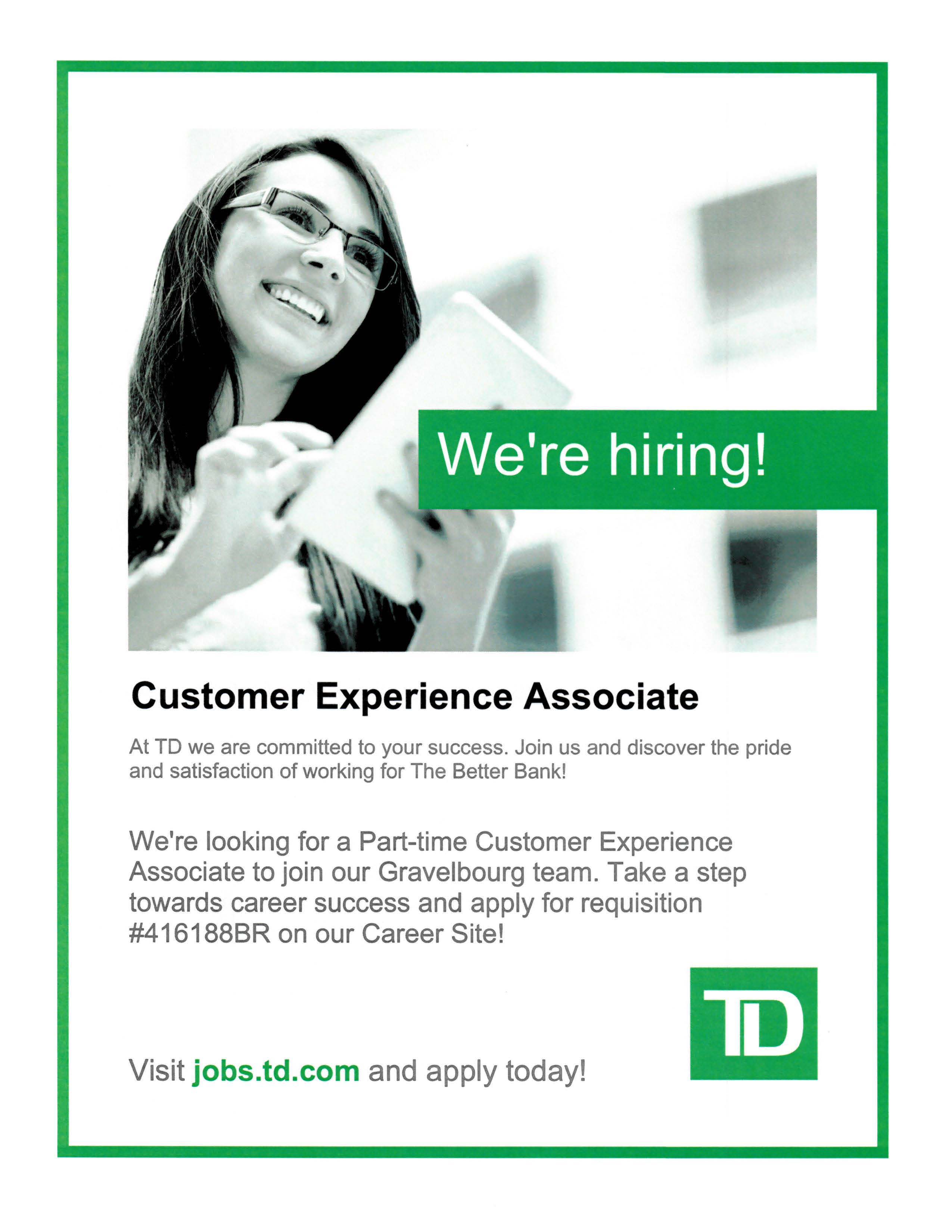 job description td Bank employment