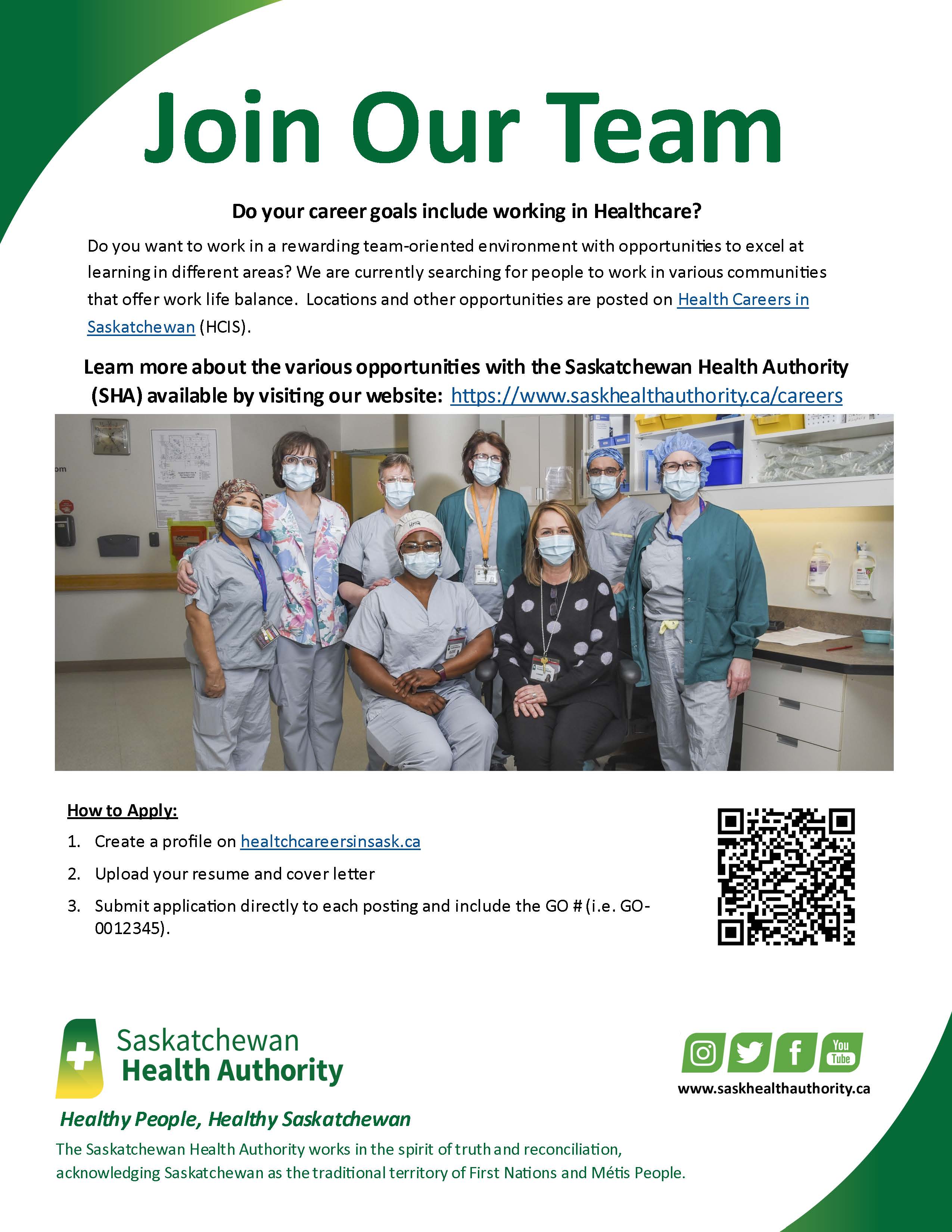 employment opportunity healthcare saskatchewan